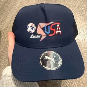 NWT Puma 2024 Conmebol USA Soccer Team Trucker Cap